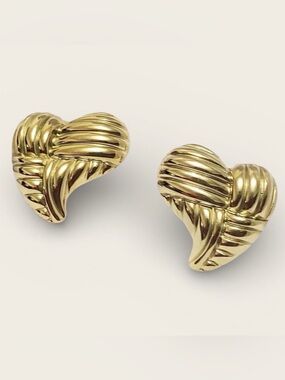 Gold Heart Statement Earrings